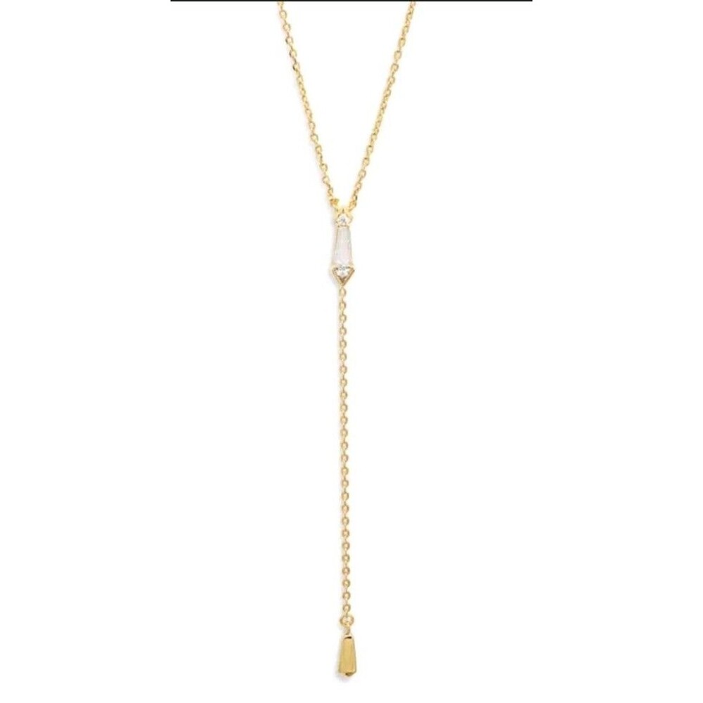 Ettika Crystal Landslide Cubic Zirconia Layered Lariat Necklace
